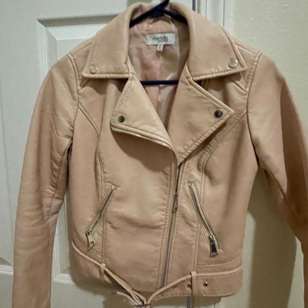 Vynyl pale pink motor jacket